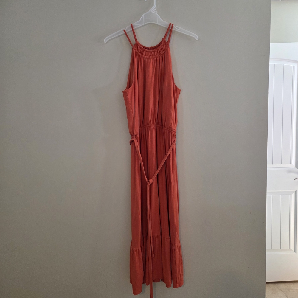 LOFT Sleeveless Coral Maxi Dress